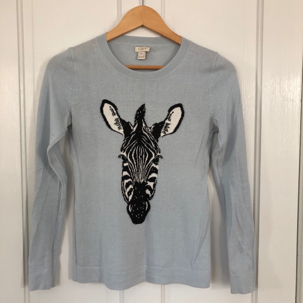 JCrew Factory zebra sweater XS